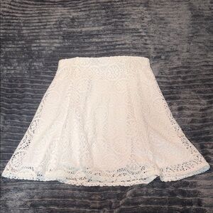 Cato White Lace Circle Skirt with Scalloped Hem